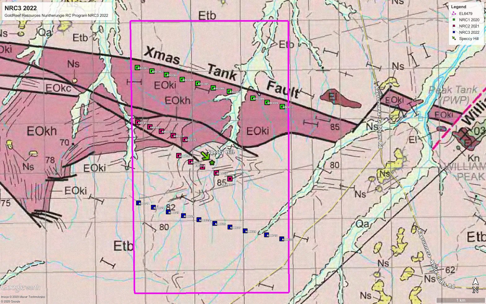 NRC3 2022 Approximate Hole Locations